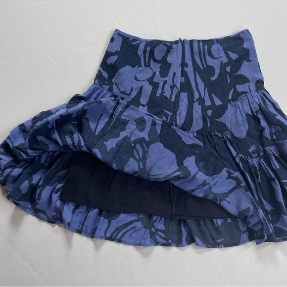 Rare 90s-00s New Man Blue Floral Cotton Mini Skirt - Sz 38F - Picture 6 of 13